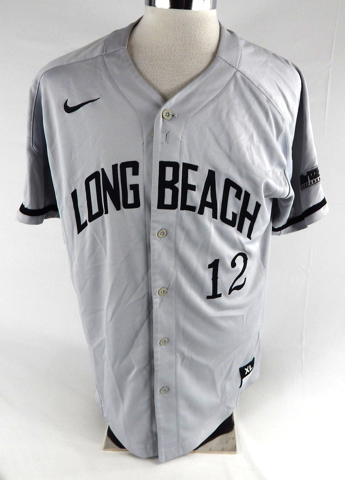 2018 Long Beach State Dirtbags #12 Game Used Grey Jersey Baseball XL 893 Pic2