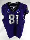 2019-24 Texas Christian TCU Frogs #81 Game Used Purple Jersey Football NP R 44 3