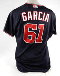 2023 Washington Nationals Robert Garcia #61 Game Issued Pos Used Navy Jersey 83