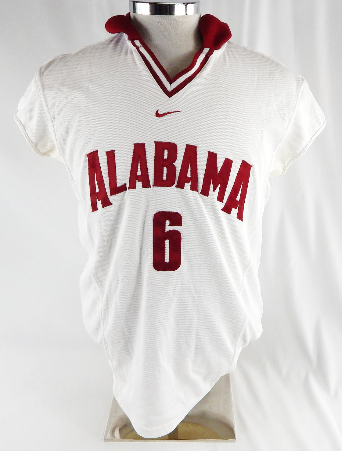 Womens Alabama Crimson Tide #6 Game Used White Jersey Soccer 623