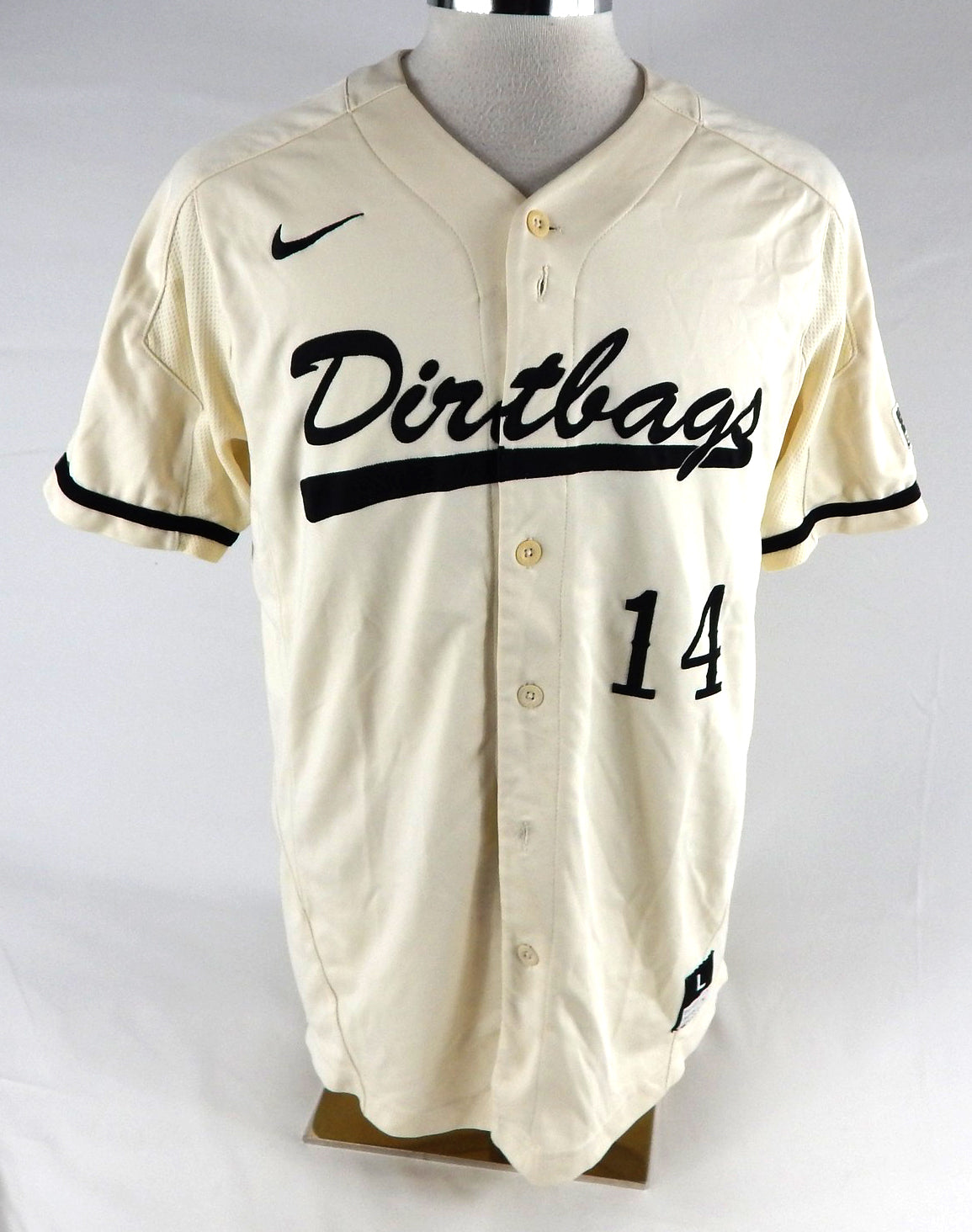 2018 Long Beach State Dirtbags #14 Game Used Cream Jersey Baseball L 896