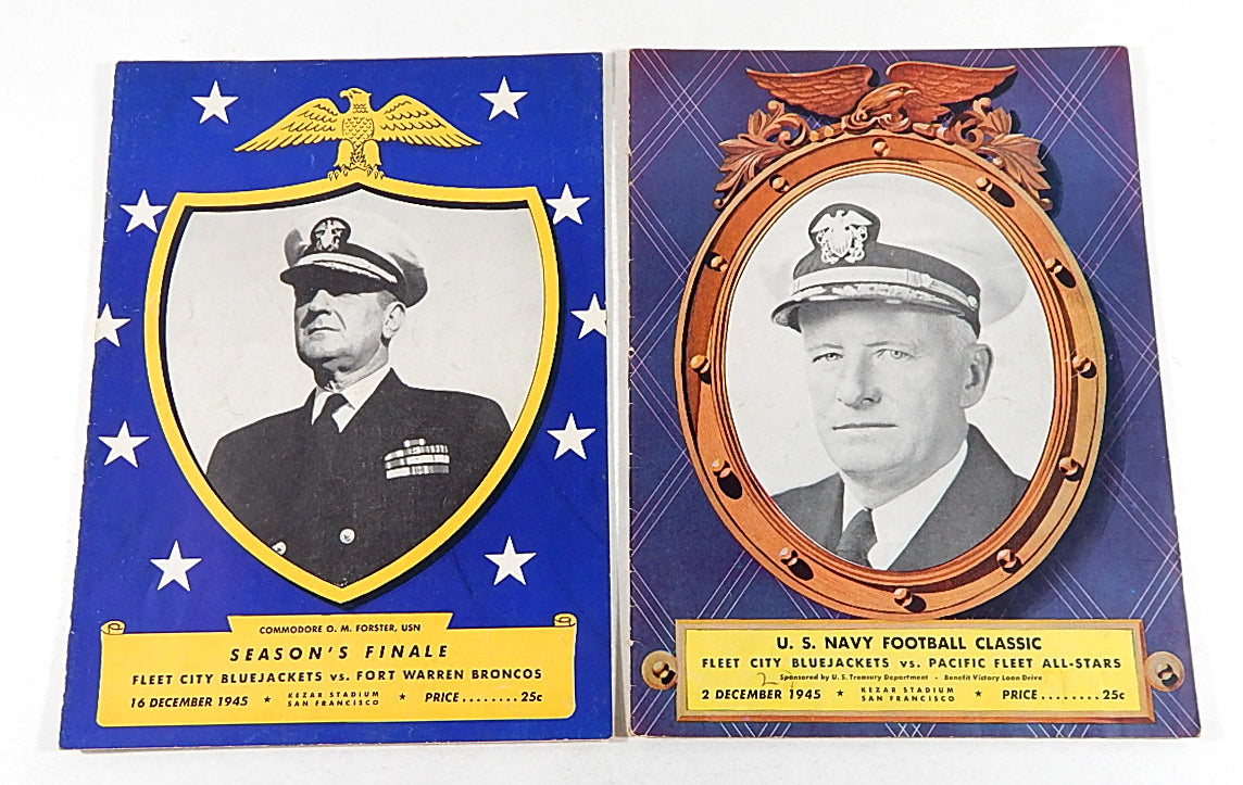 Lot of (3) Different 1945 Fleet City Bluejackets College Football Programs Pic2