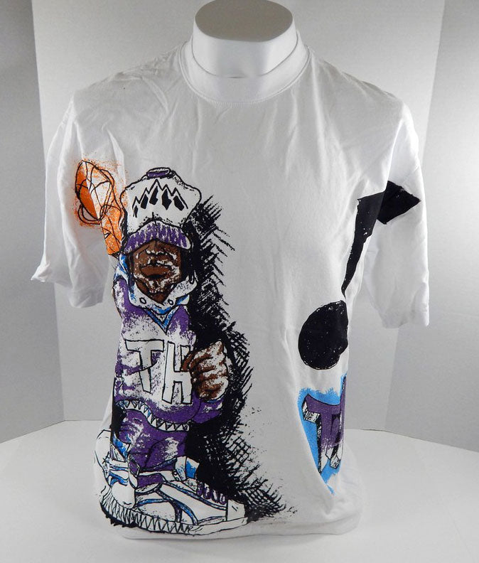 Men's Utah Jazz Thrift Hood Authentic White T-Shirt Los Angeles Supply NWT L 20S