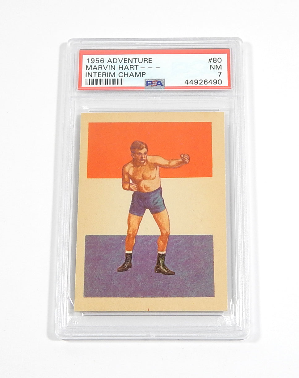 1956 Gum Products Adventure Interim Champ Marvin Hart #80 PSA 7