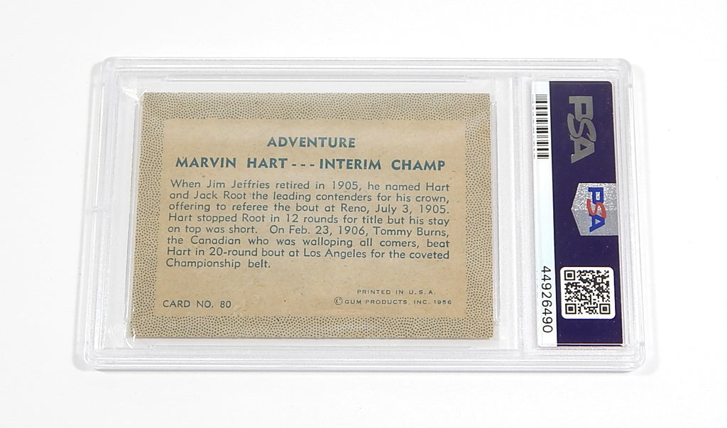 1956 Gum Products Adventure Interim Champ Marvin Hart #80 PSA 7 Pic2
