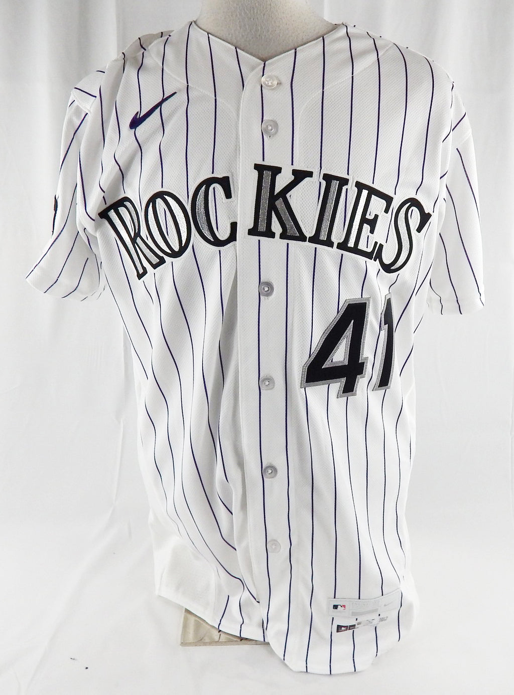 2026 Colorado Rockies Luis Peralta #41 Game Issued White Jersey 44 280
