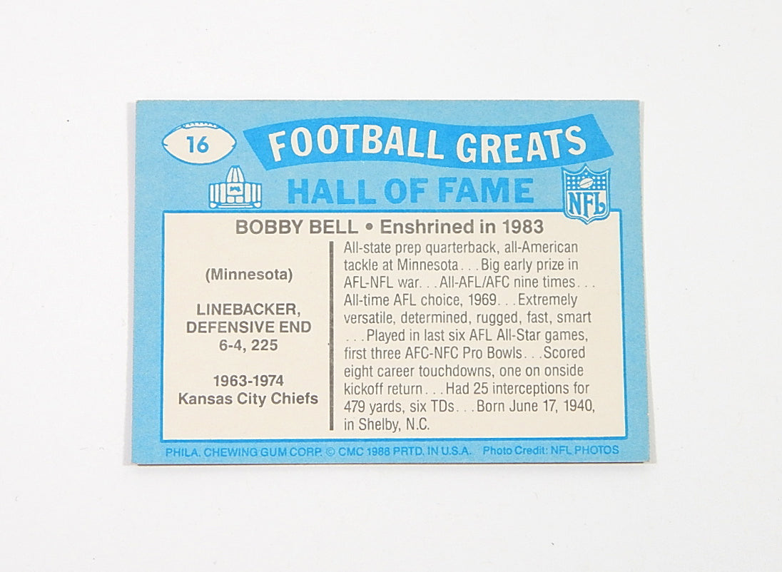 1988 Swell Football Greats Bobby Bell #16 Signed On Card Auto Pic2
