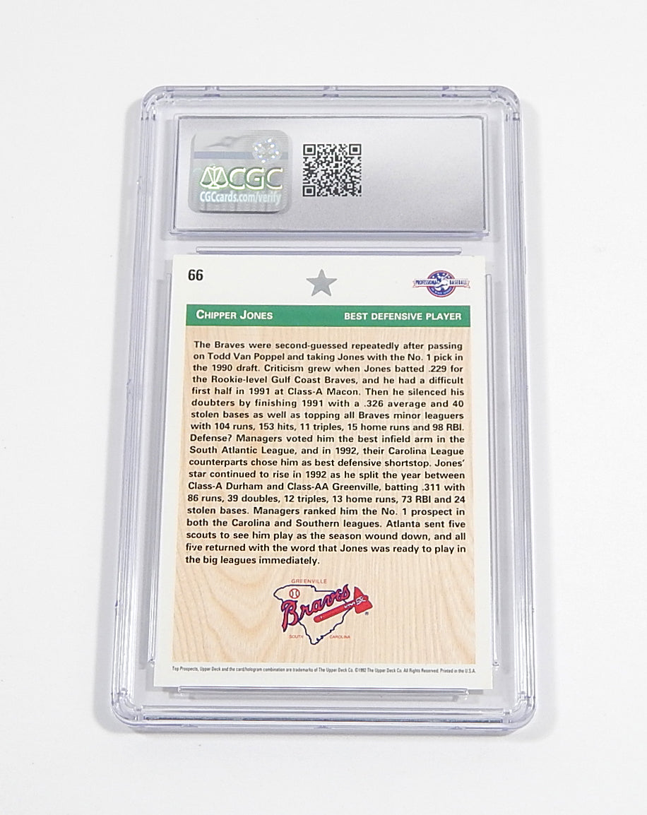 1992 Upper Deck Minors Chipper Jones #66 CGC 9 Pic2