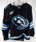 2025-26 Utah Mammoth Lleyton Moore #21 Game Issued Black Jersey SME Steel P54 3