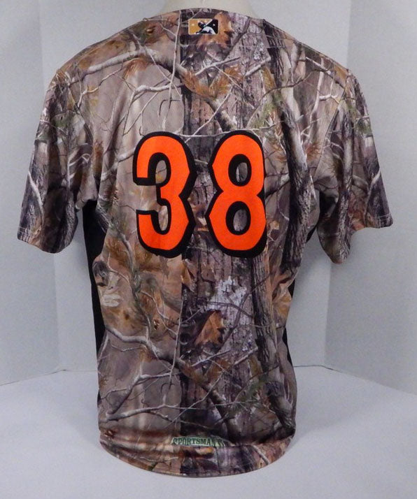 2018 Visalia Rawhide #38 Game Used Brown Camo Jersey Sportsman Night 32