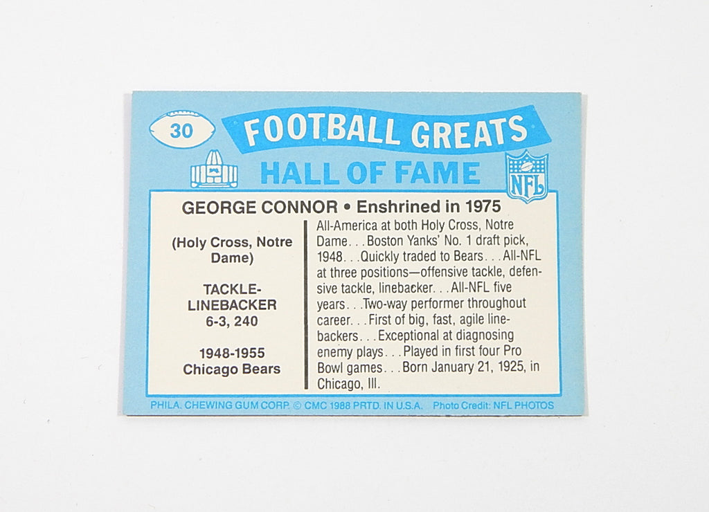 1988 Swell Football Greats George Connor #30 Signed On Card Auto Pic2