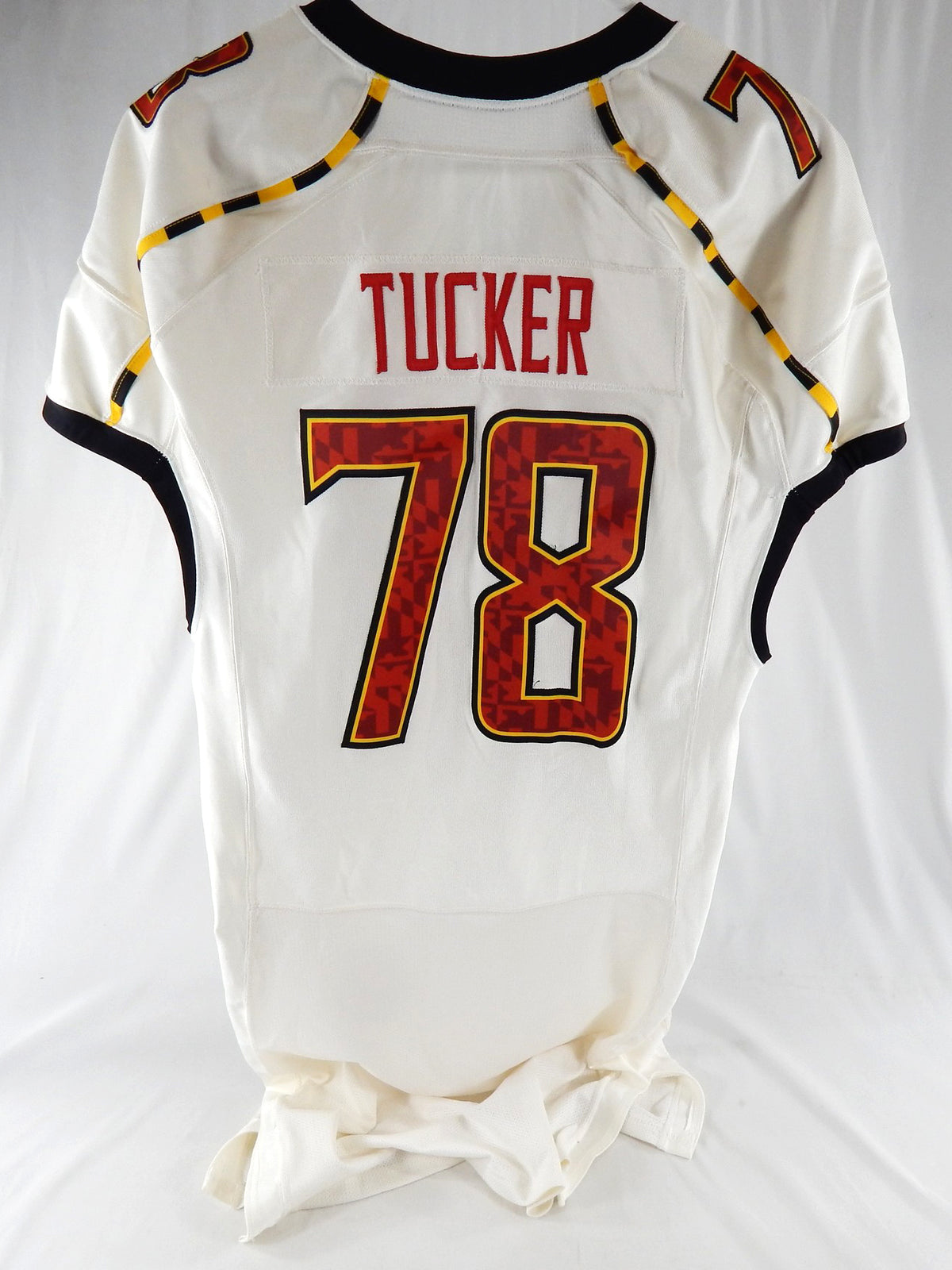2012 Maryland Terrapins Ty Tucker #78 Game Used Gold Jersey Throwback 125 P 1 Pic2