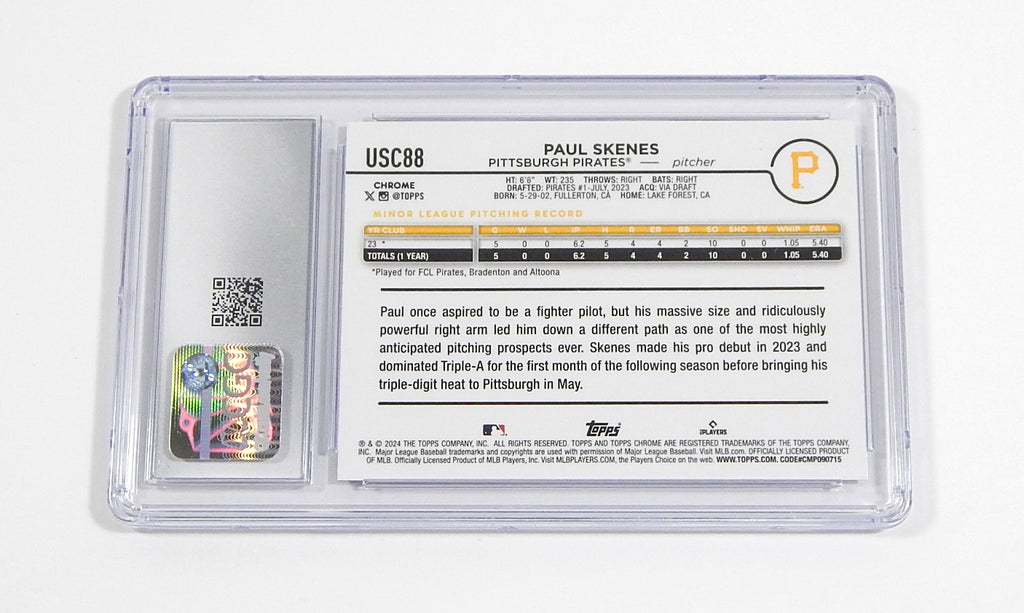 2024 Topps Chrome Update Paul Skenes RC #USC88 Rookie CGC 9 Pic2