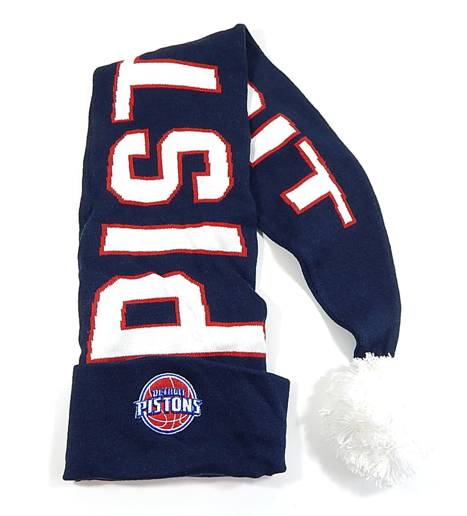 Detroit Pistons Logo 36" Long Stocking Cap Pom Knit Beanie Winter Ski Hat New