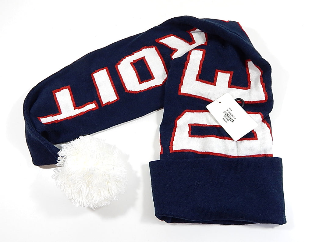 Detroit Pistons Logo 36" Long Stocking Cap Pom Knit Beanie Winter Ski Hat New Pic2
