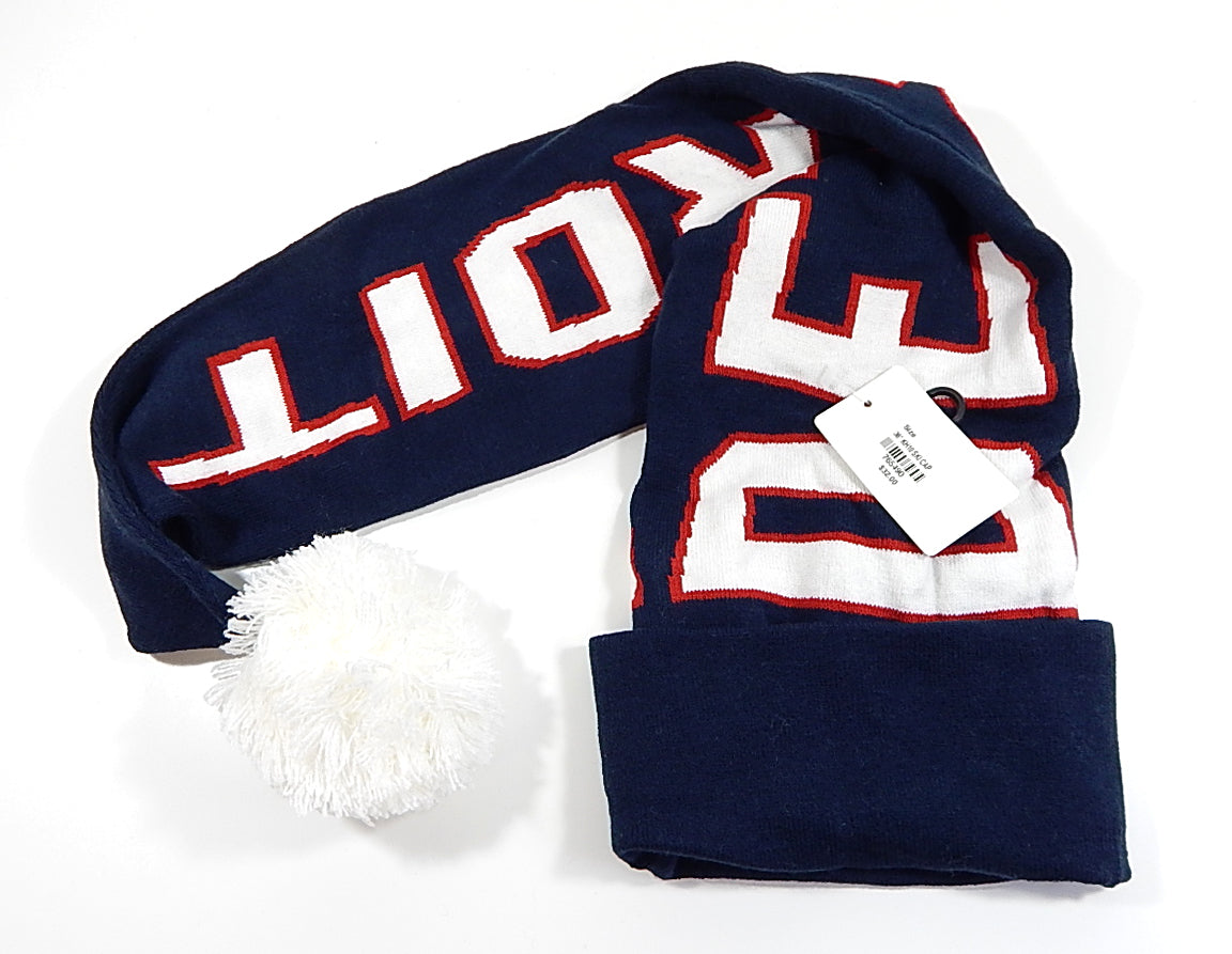 Detroit Pistons Logo 36" Long Stocking Cap Pom Knit Beanie Winter Ski Hat New Pic2