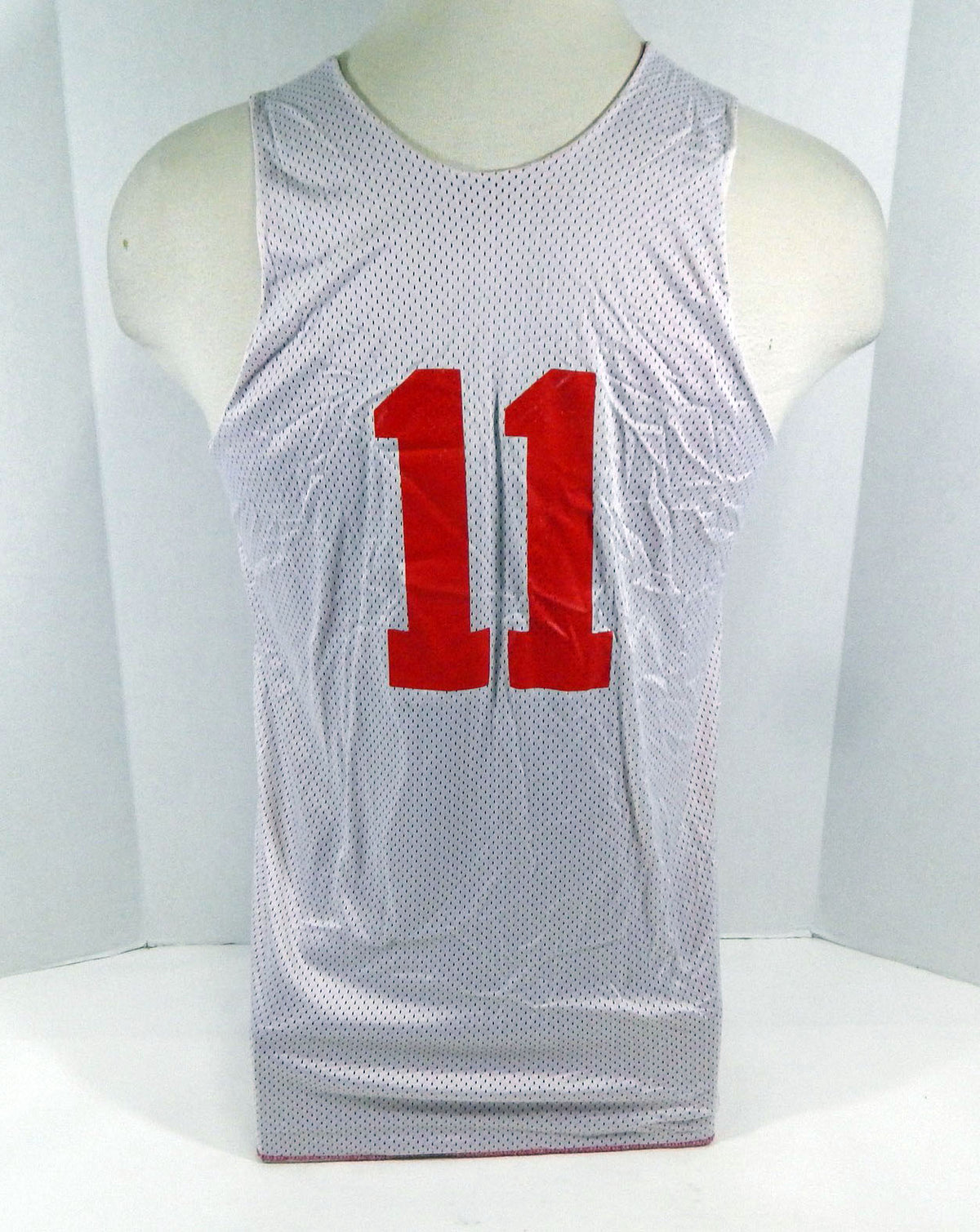 1990s Atlanta Hawks #11 Game Used Red/White Reversible Practice Jersey DP15063 Pic2