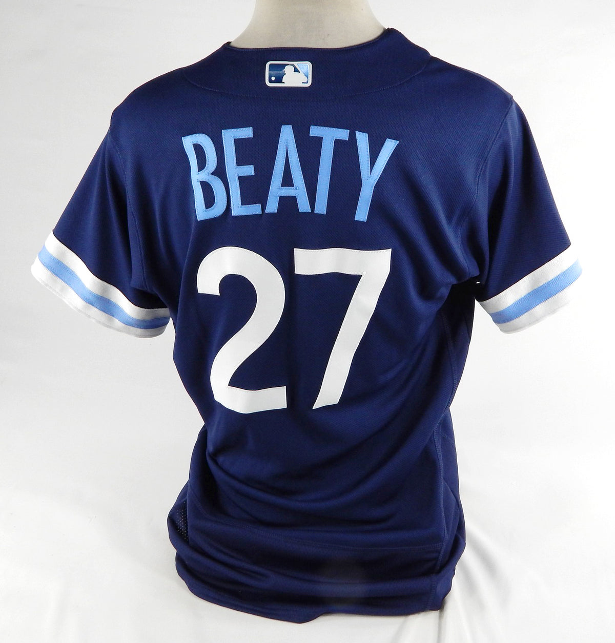 2023 Kansas City Royals Matt Beaty #27 Game Issued Blue Jersey City Connect 44 2 Pic2