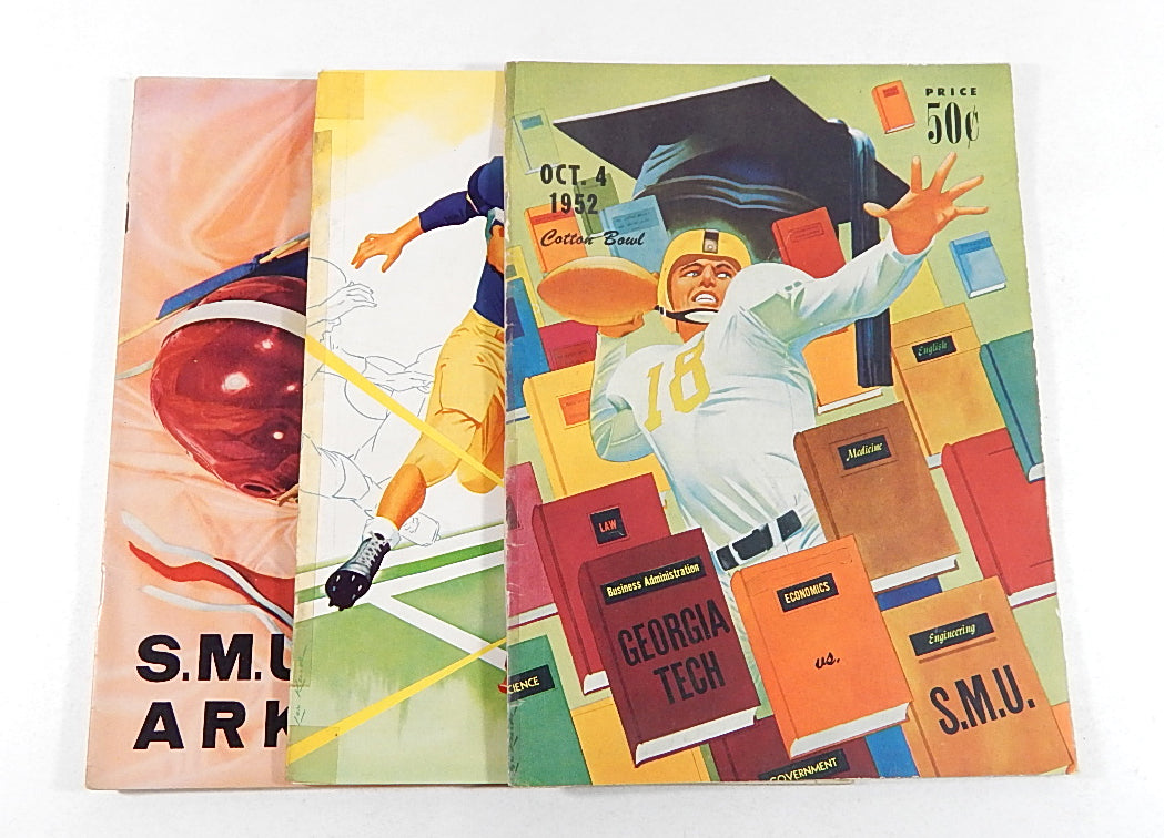 Lot of (3) Different 1952 & 1953 SMU College Football Programs