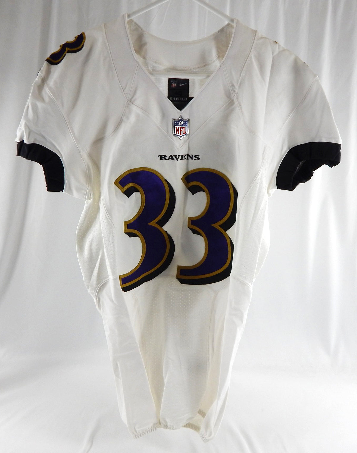 2013 Baltimore Ravens #33 Game Used White Jersey NR R 40 665