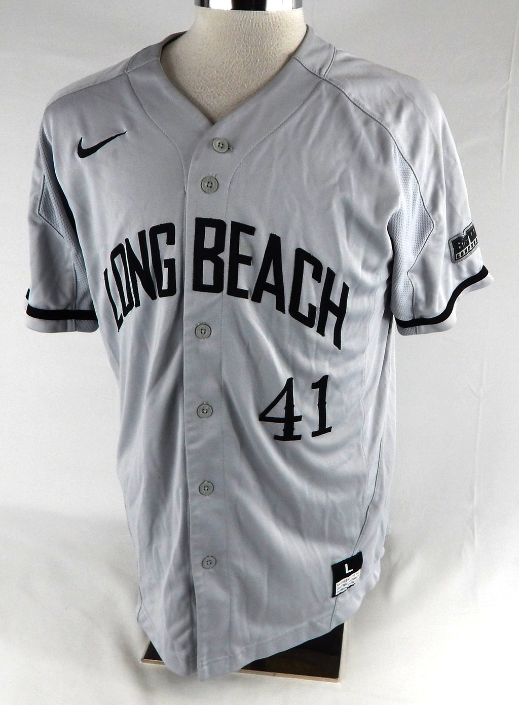 2018 Long Beach State Dirtbags #41 Game Used Grey Jersey Baseball L 900