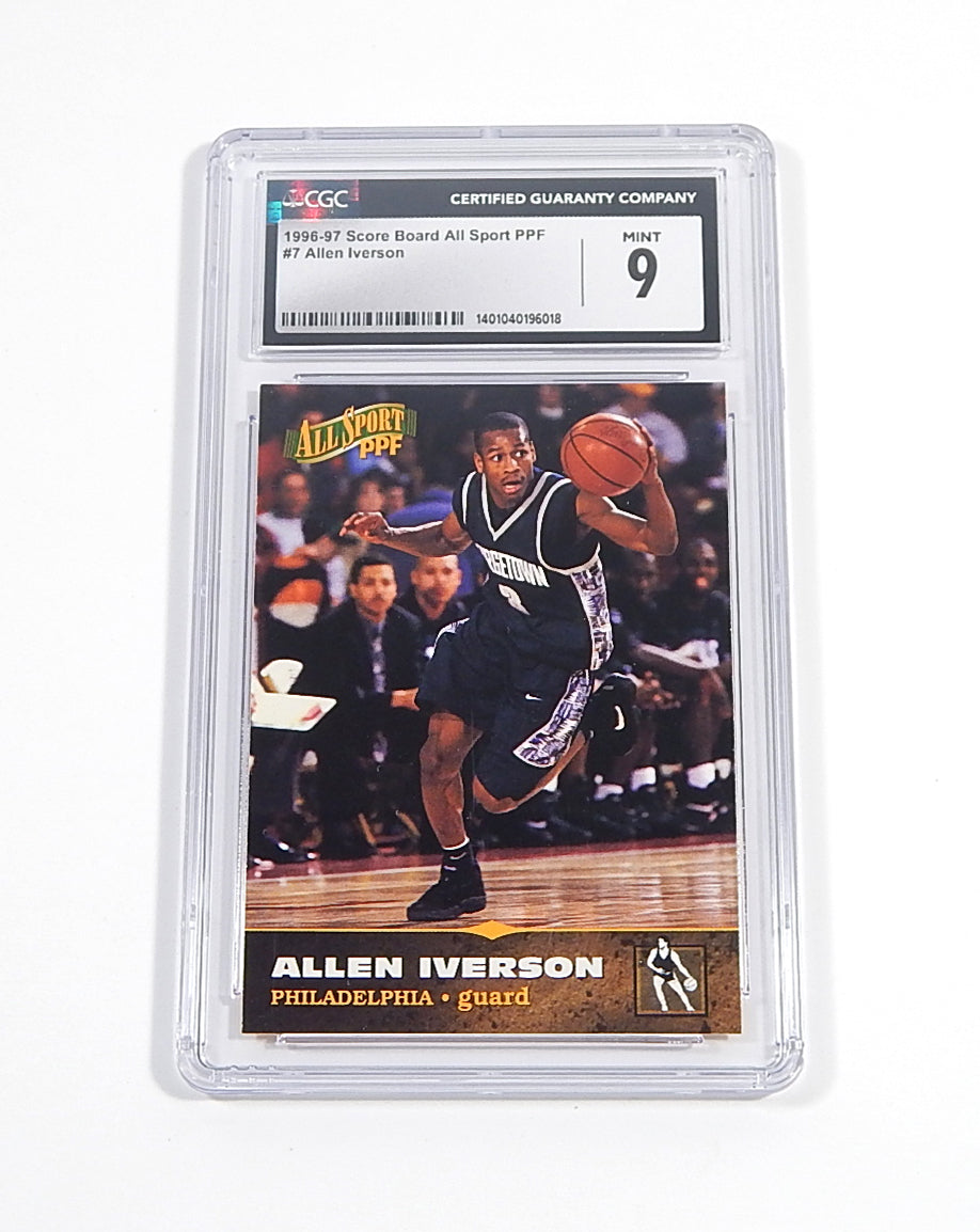 1996-97 Score Board All Sport PPF Allen Iverson RC #7 Rookie CGC 9