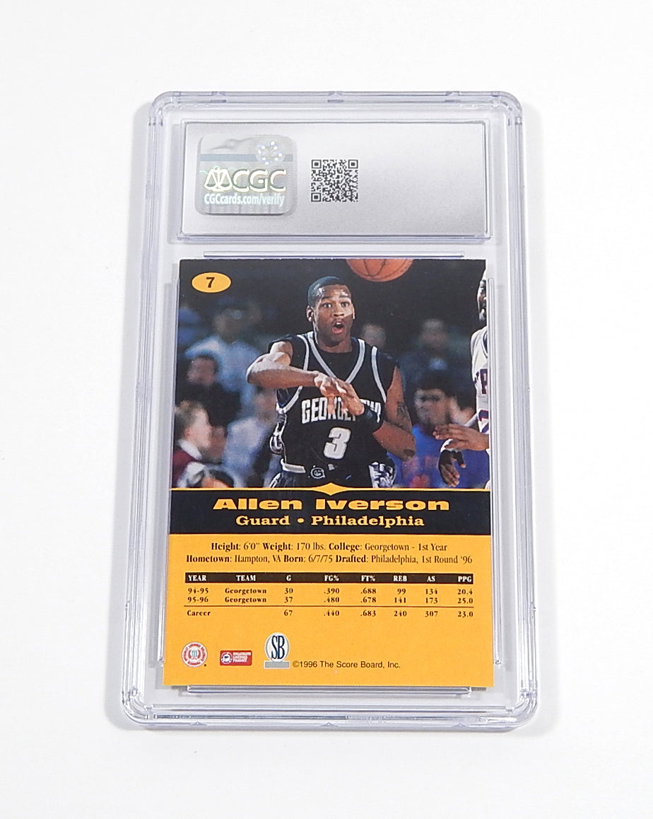 1996-97 Score Board All Sport PPF Allen Iverson RC #7 Rookie CGC 9 Pic2