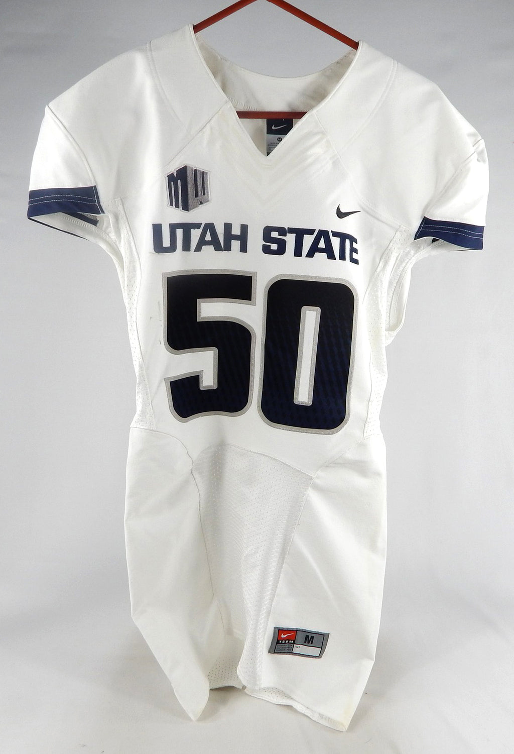 2013-15 Utah State Aggies #50 Game Used White Jersey NP R M 059