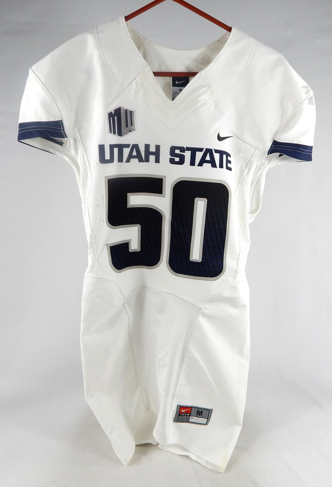 2013-15 Utah State Aggies #50 Game Used White Jersey NP R M 059