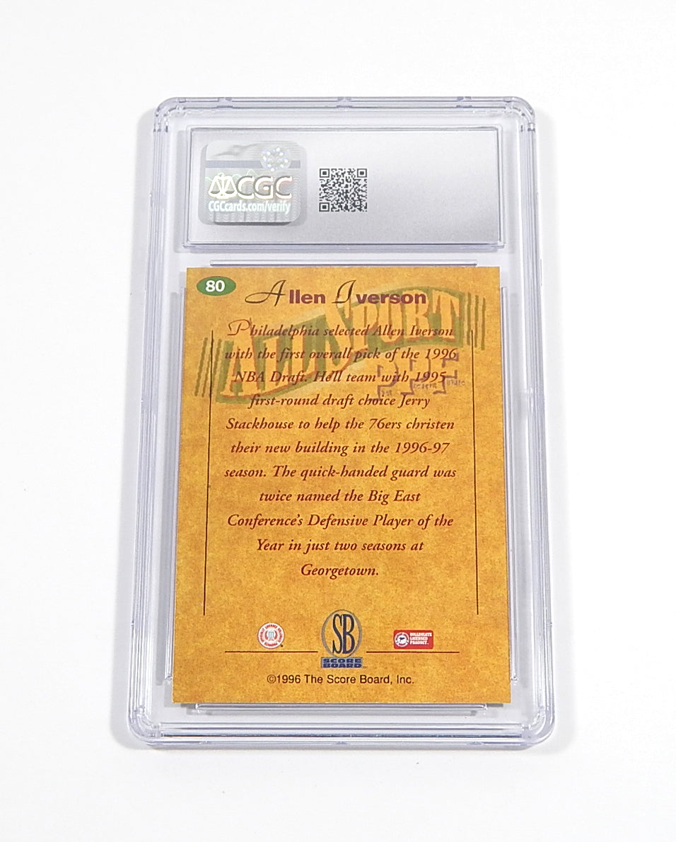 1996-97 Score Board All Sport PPF Allen Iverson RC #80 Rookie CGC 9 Pic2