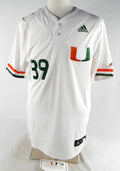 Miami Hurricanes #39 Game Used White Jersey NP RemBaseball 44 880