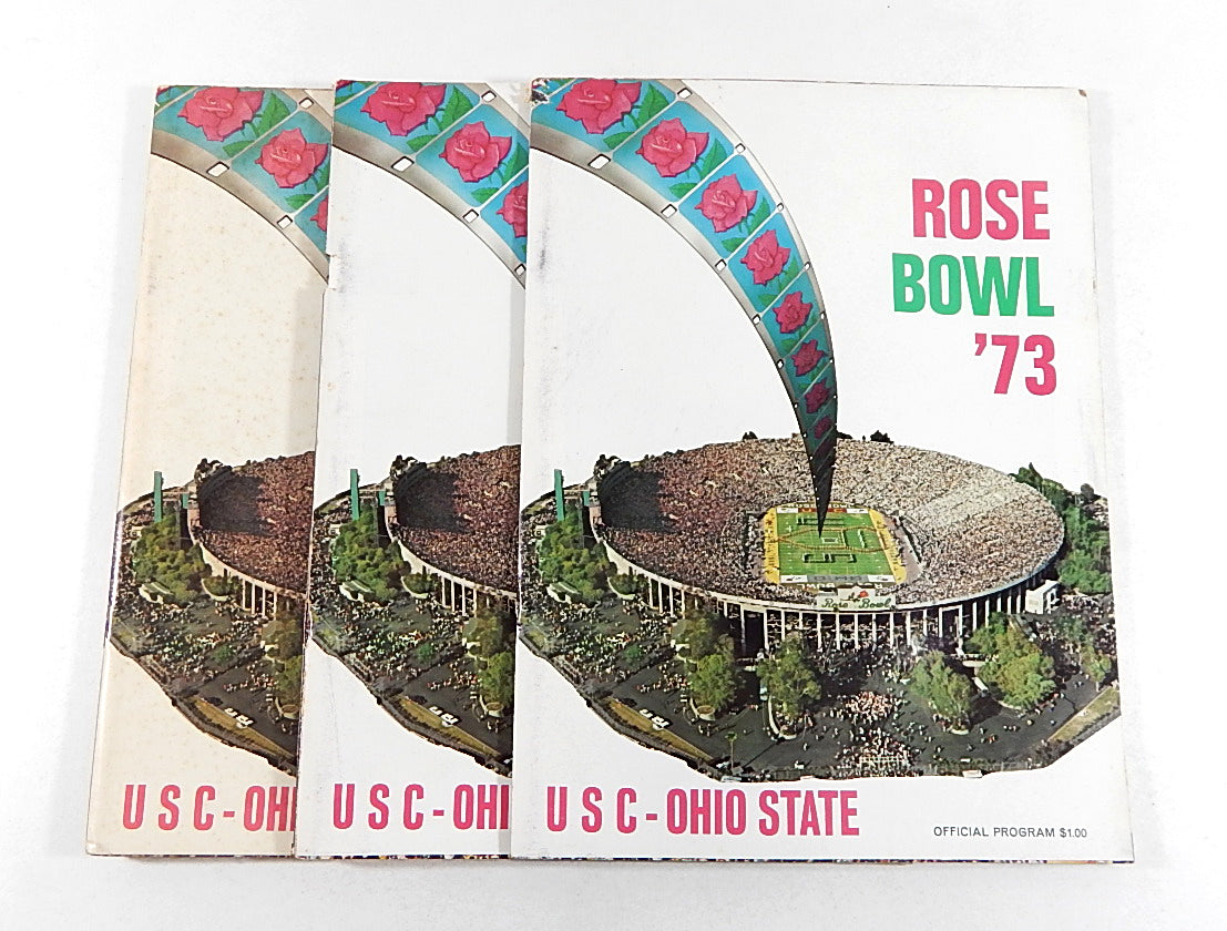 Lot of (3) 1973 USC vs Ohio State Rose Bowl College Football Programs