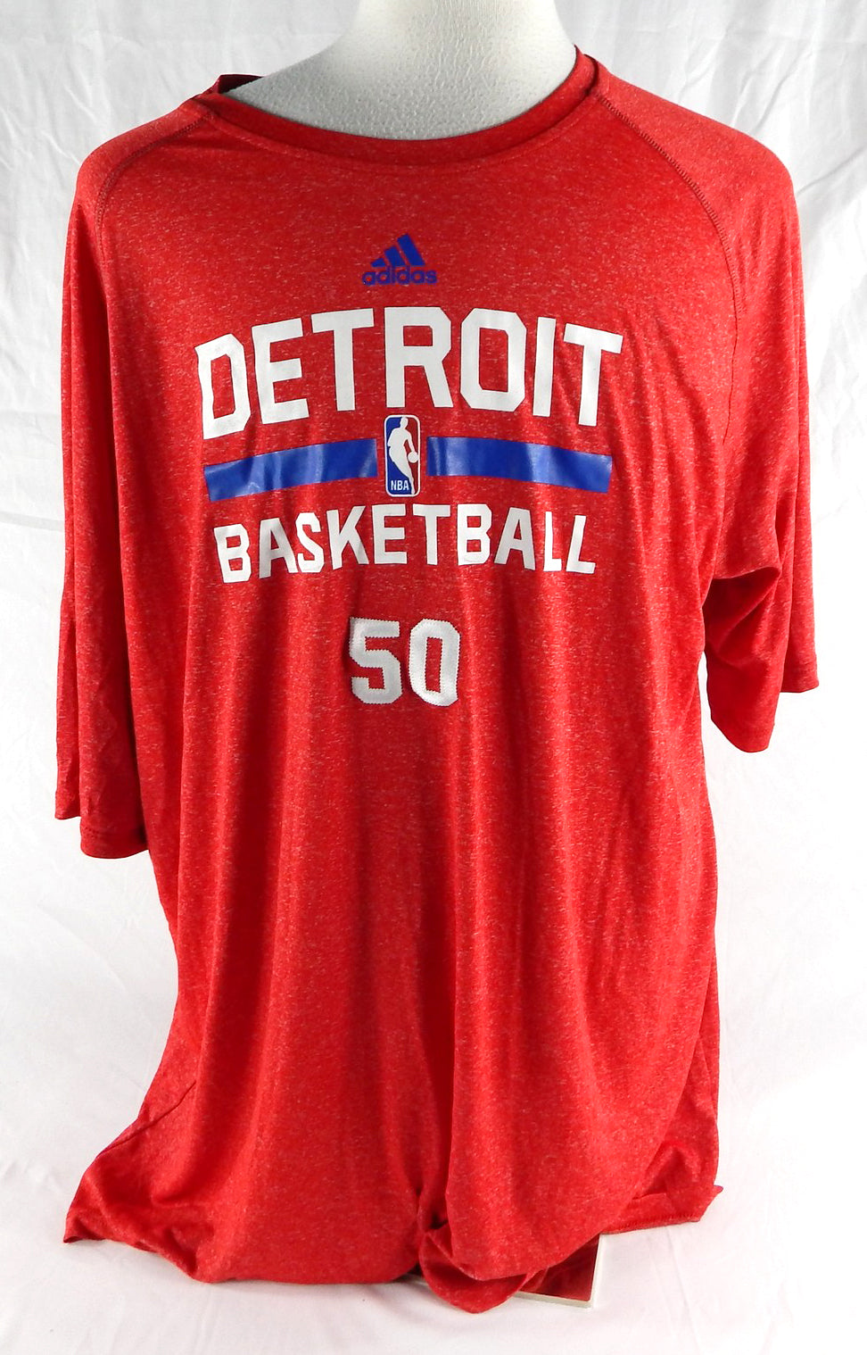 2010s Detroit Pistons #50 Game Used Red Training Shirt 2XL 921