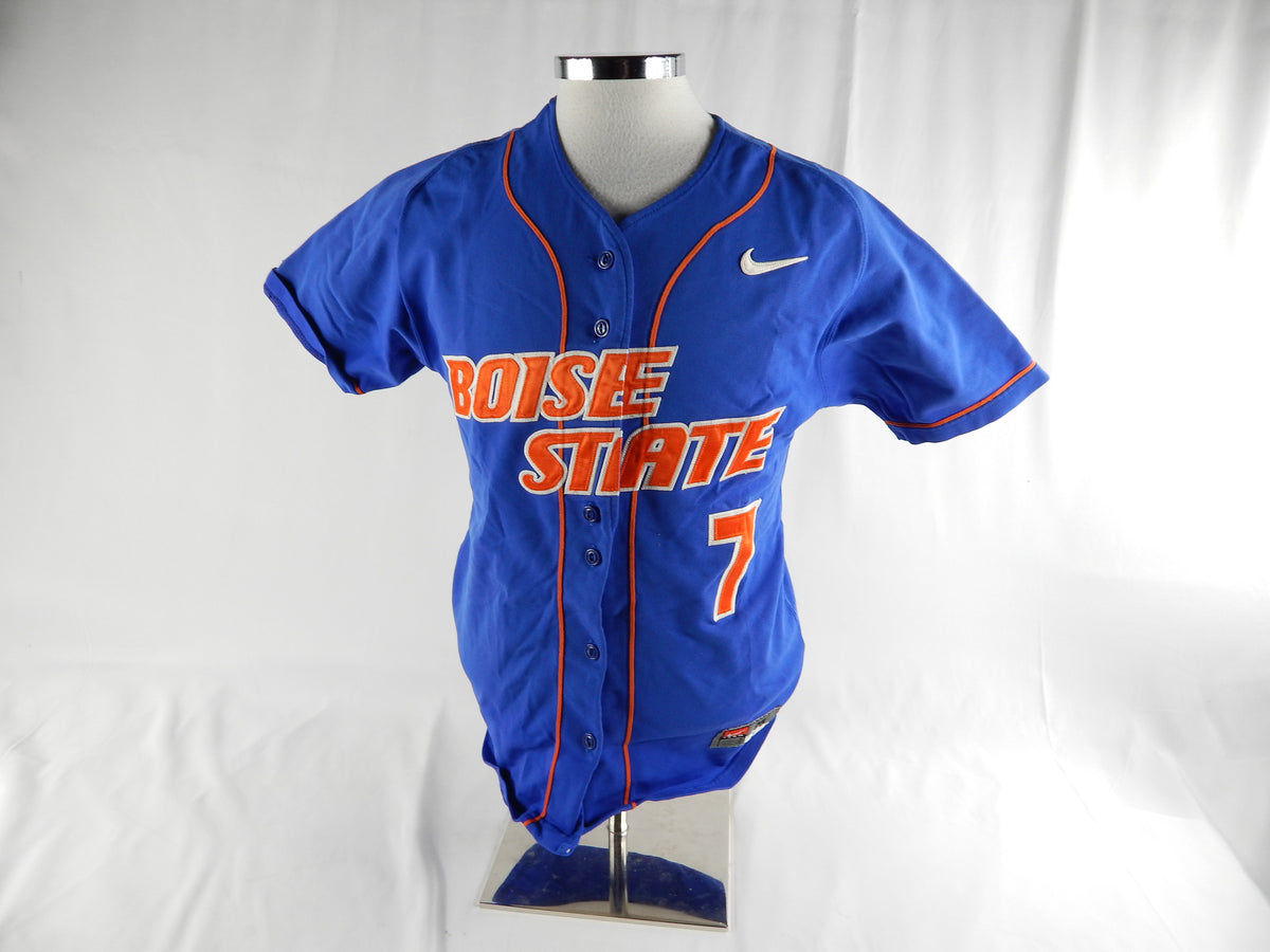 2000's Boise State Broncos #7 Game Used Blue Jersey Softball M 144