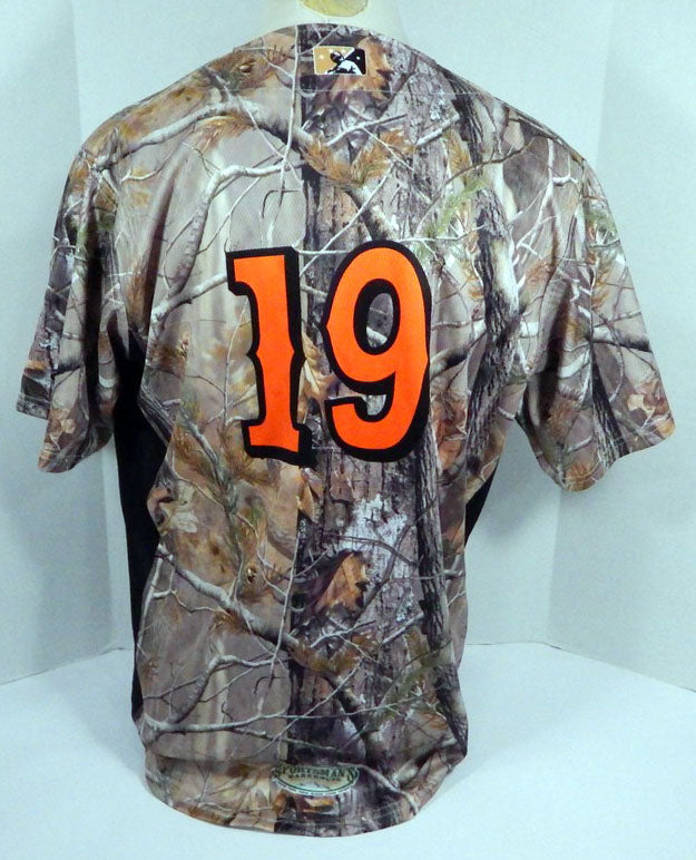 2018 Visalia Rawhide #19 Game Used Brown Camo Jersey Sportsman Night 37