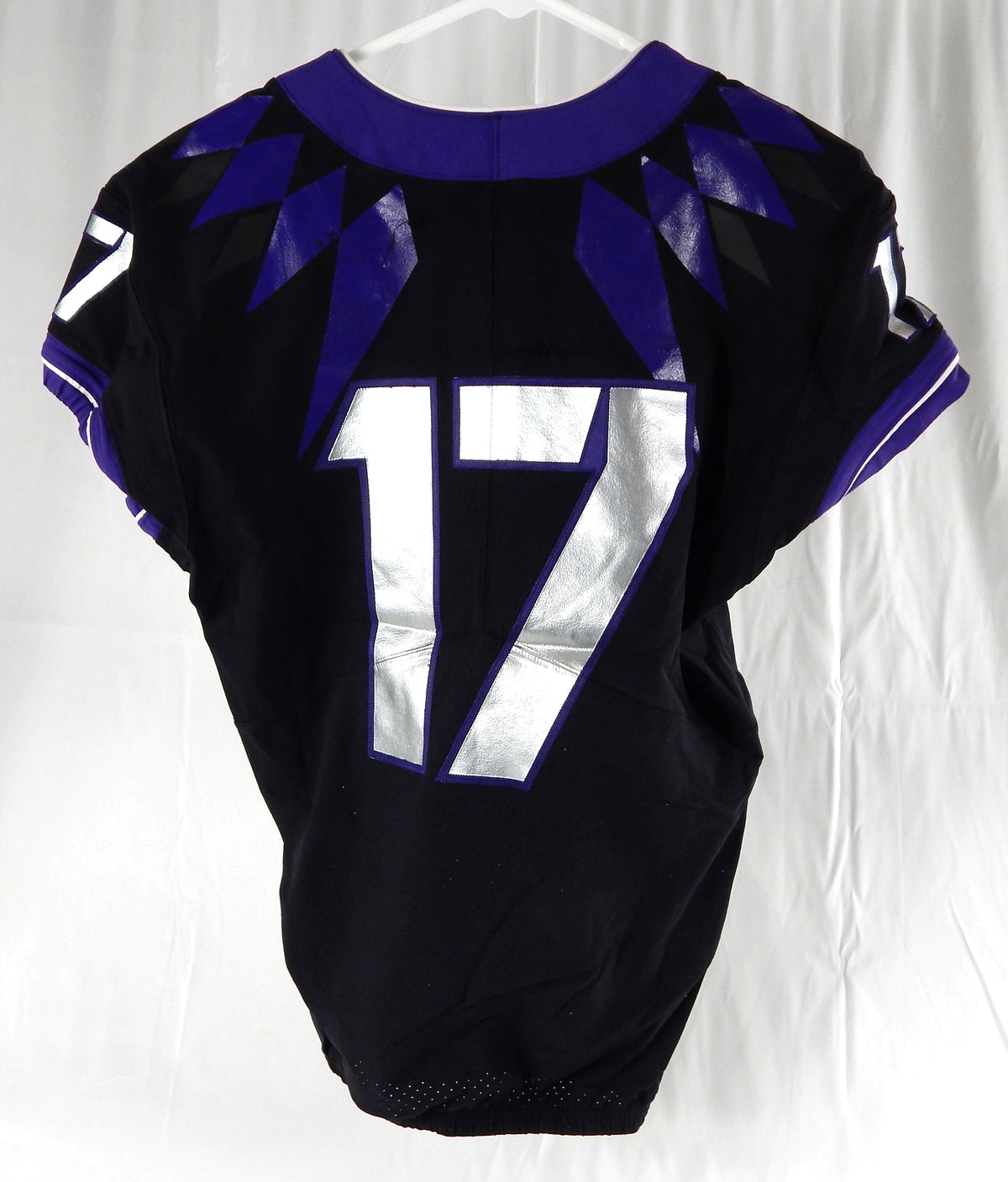 Texas Christian TCU Frogs #17 Game Used Black Jersey Football NP Rem 42 225 Pic2