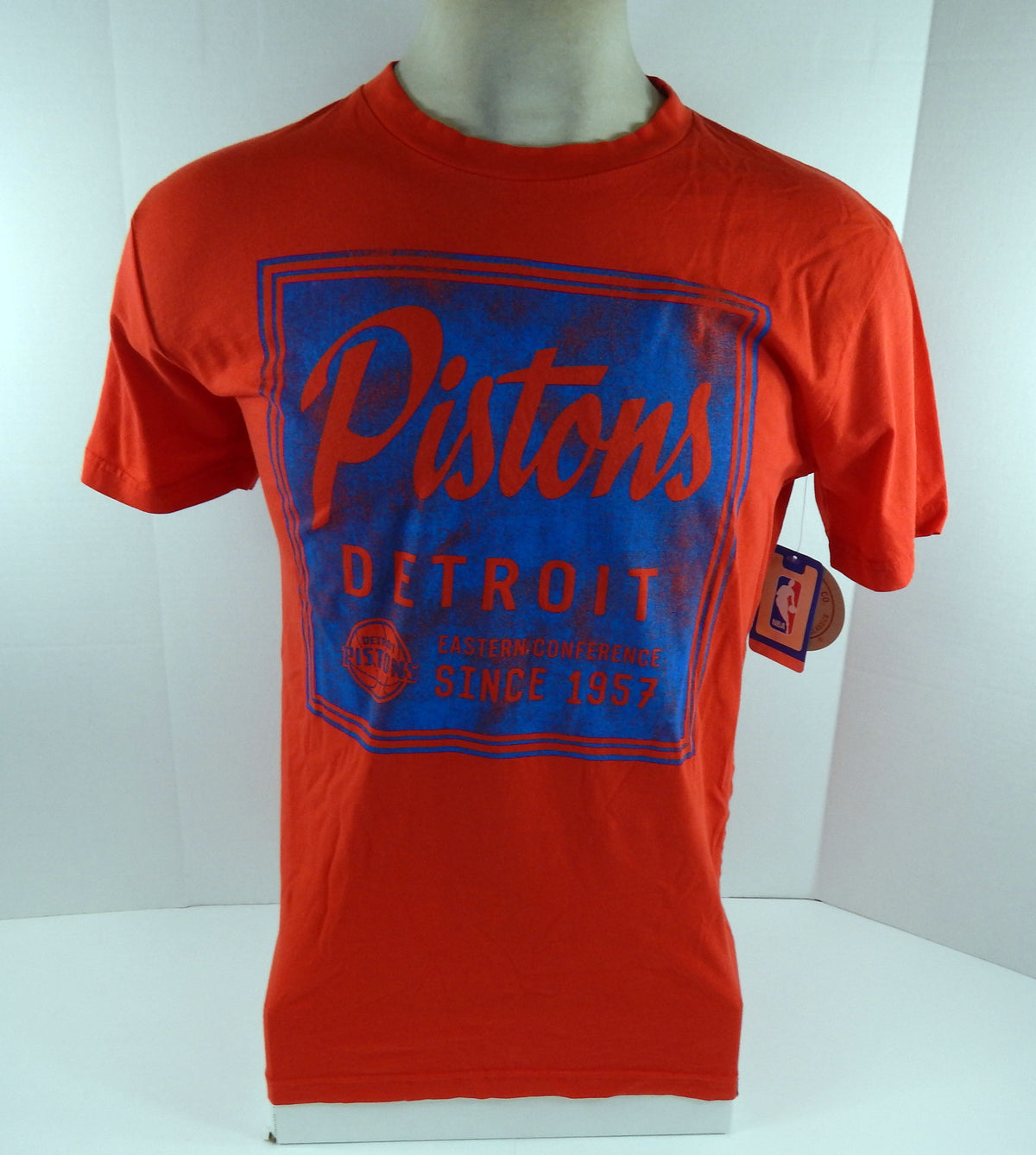 Mens Detroit Pistons Auth Red Shirt Eastern Confernce C-Bread Sportiqe NWT L 01S