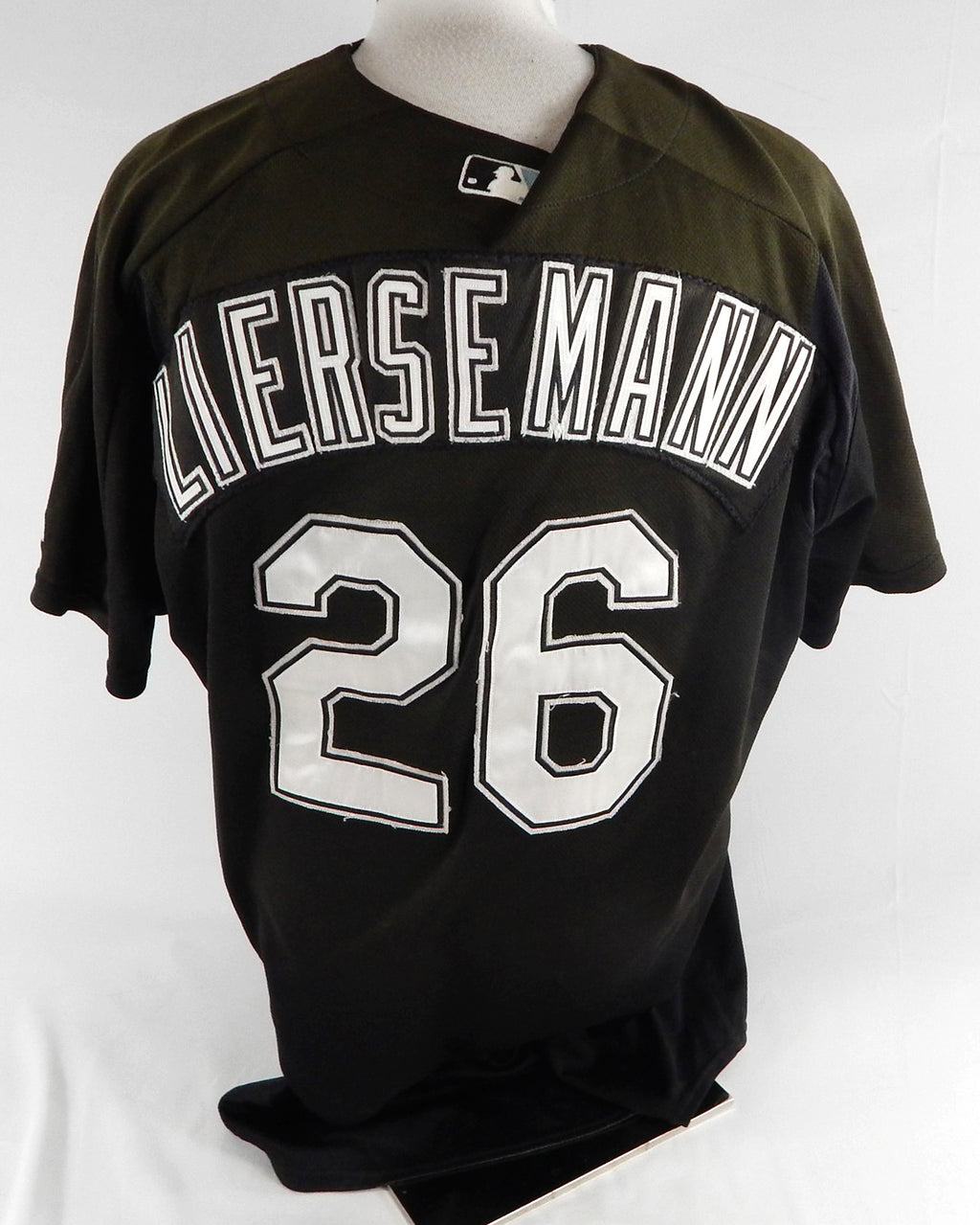 2003-06 Florida Marlins Ross Liersemann #26 Game Used Black Jersey BP XL 907 Pic2