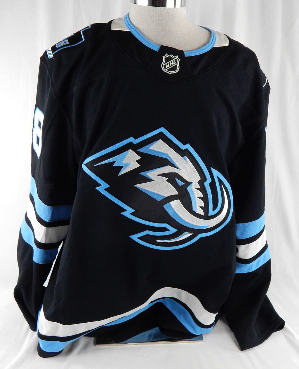 2025-26 Utah Mammoth Ludvig Lafton #68 Game Used Black Jersey 56 DP113337