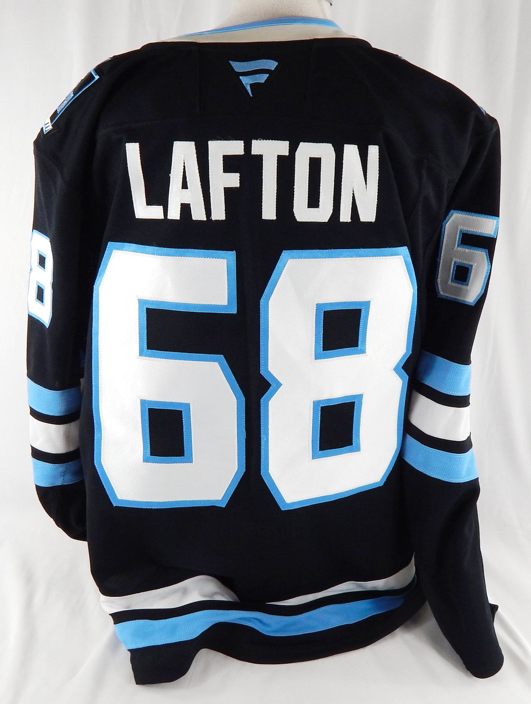 2025-26 Utah Mammoth Ludvig Lafton #68 Game Used Black Jersey 56 DP113337 Pic2