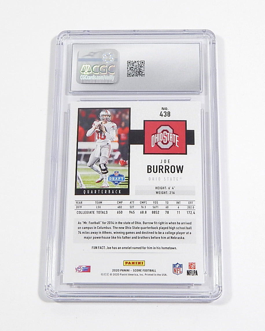 2020 Score Joe Burrow RC #438 Rookie CGC 10 Pic2