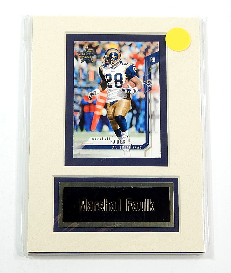 Marshall Faulk Matted Trading Card & Name Plate 5" x 7" Ideal For Framing
