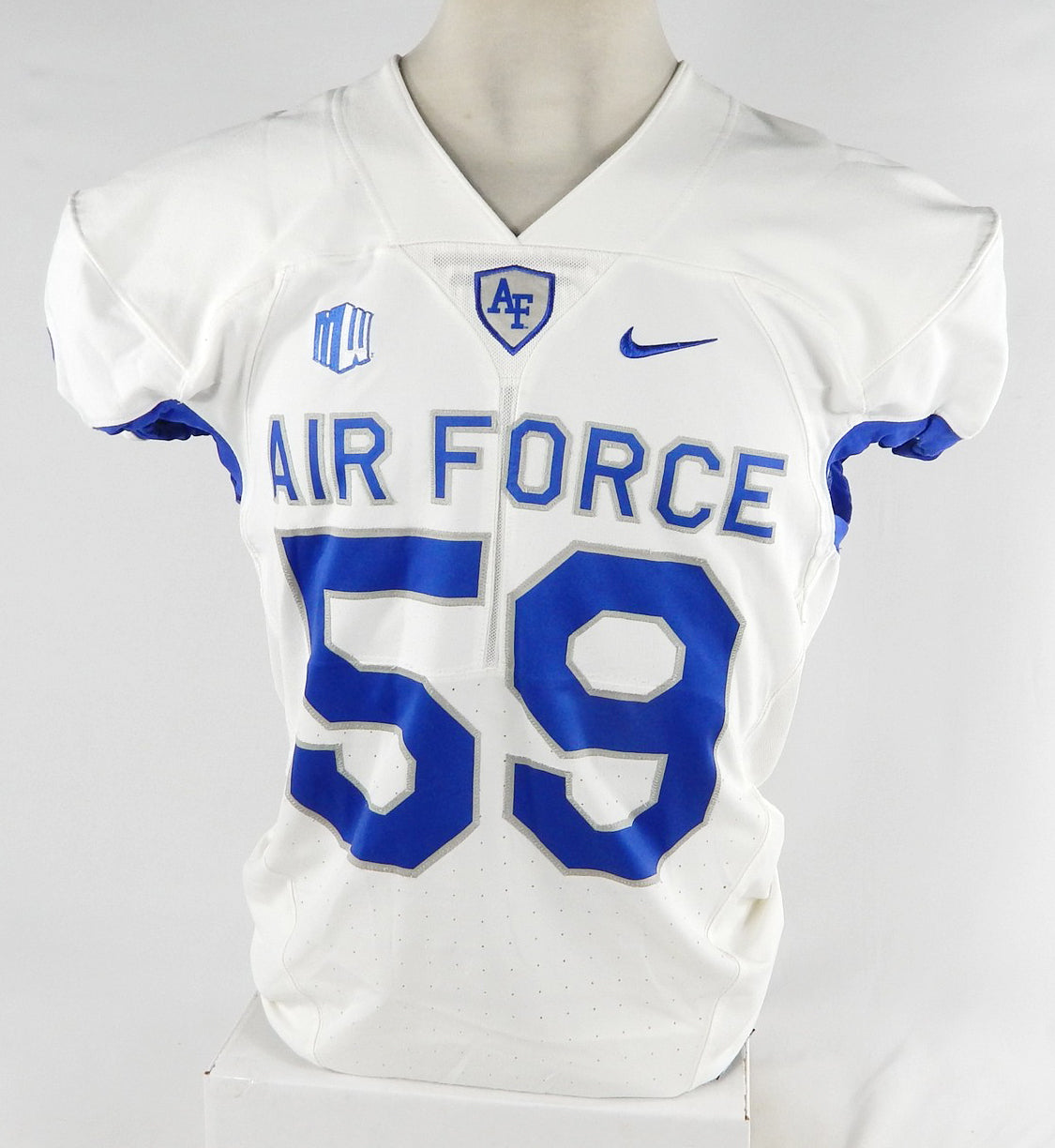 Air Force Falcons #59 Game Used White Jersey Name Plate Removed L 953