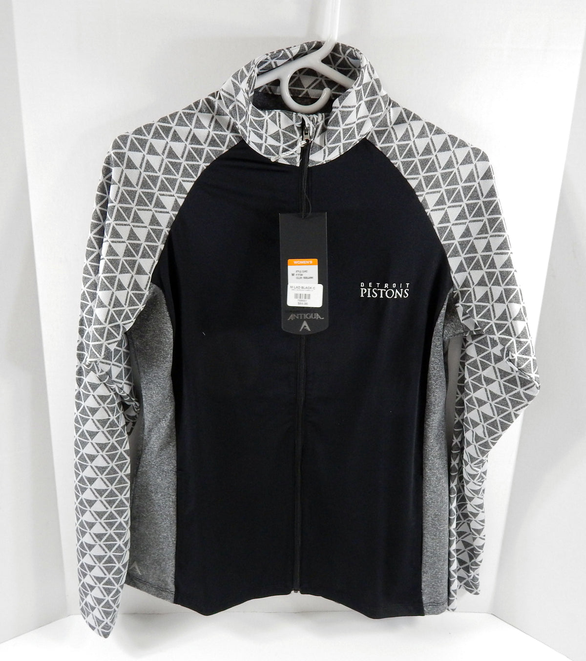 2016-17 Ladies Detroit Pistons  Black Curio Zip-Up Jacket Antigua NWT M 352S