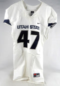 2013-15 Utah State Aggies #47 Game Used White Jersey NP R M 062