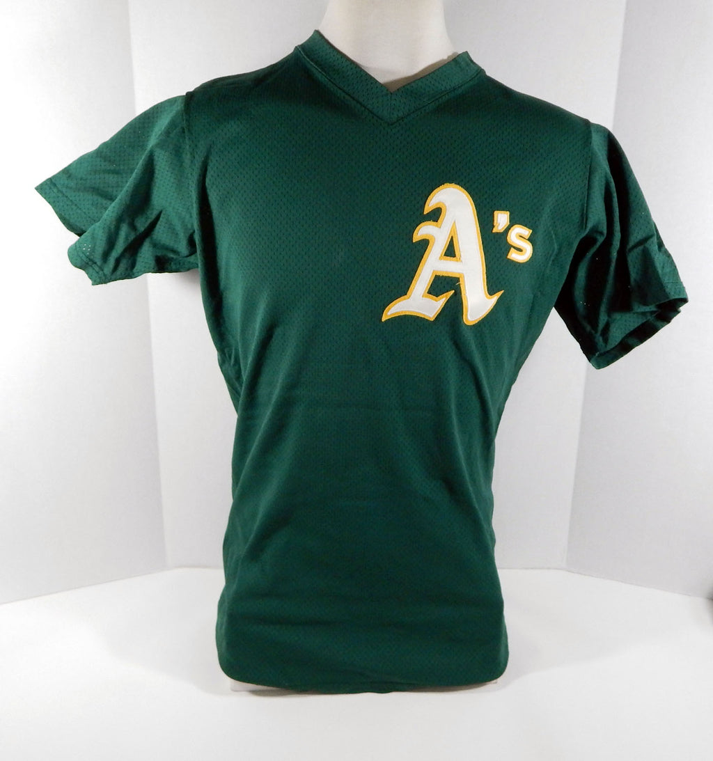 1990s Southern Oregon A's Athletics #8 Game Used Green Jersey Batting Practice 668 Pic2