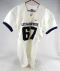 2013-15 Utah State Aggies #67 Game Used White Jersey NP R L 063