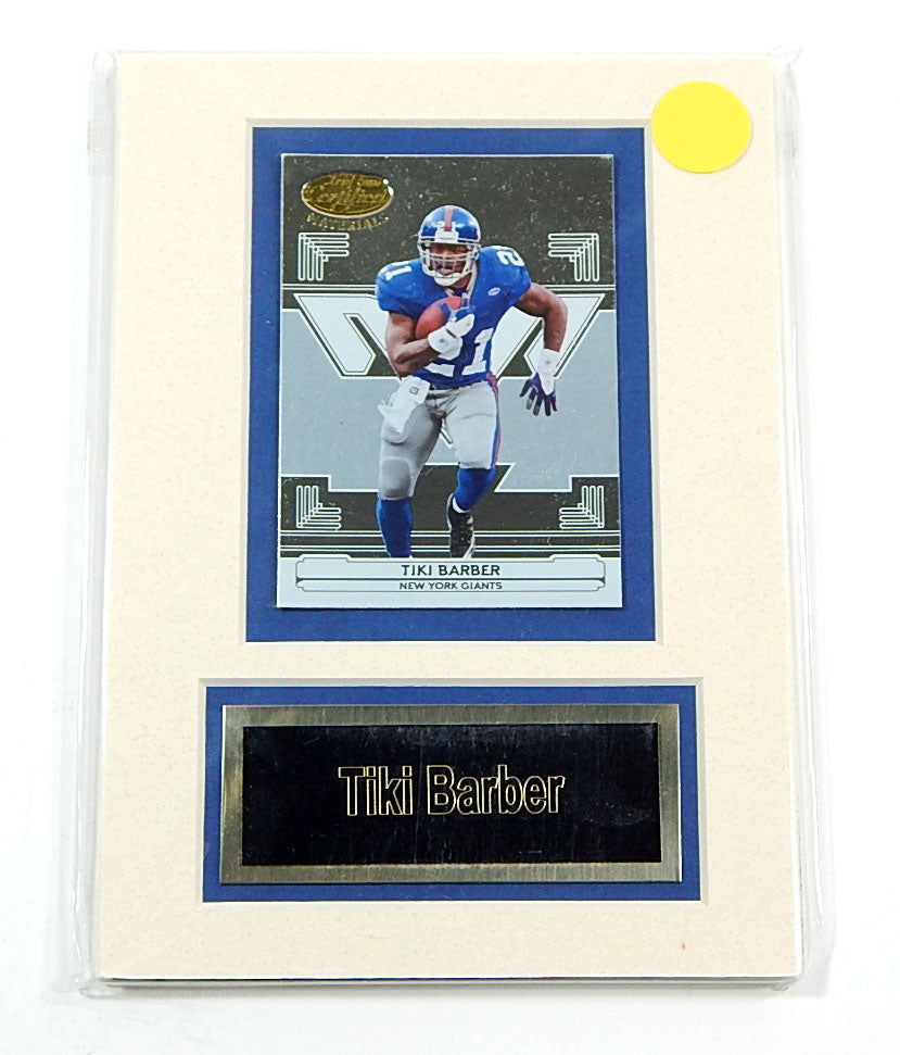 Tiki Barber Giants Matted Trading Card & Name Plate 5" x 7" Ideal For Framing