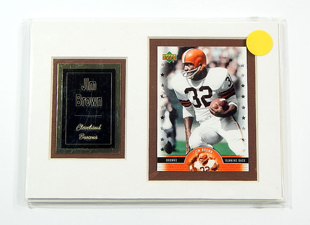 Jim Brown Browns Matted Trading Card & Name Plate 5" x 7" Ideal For Framing