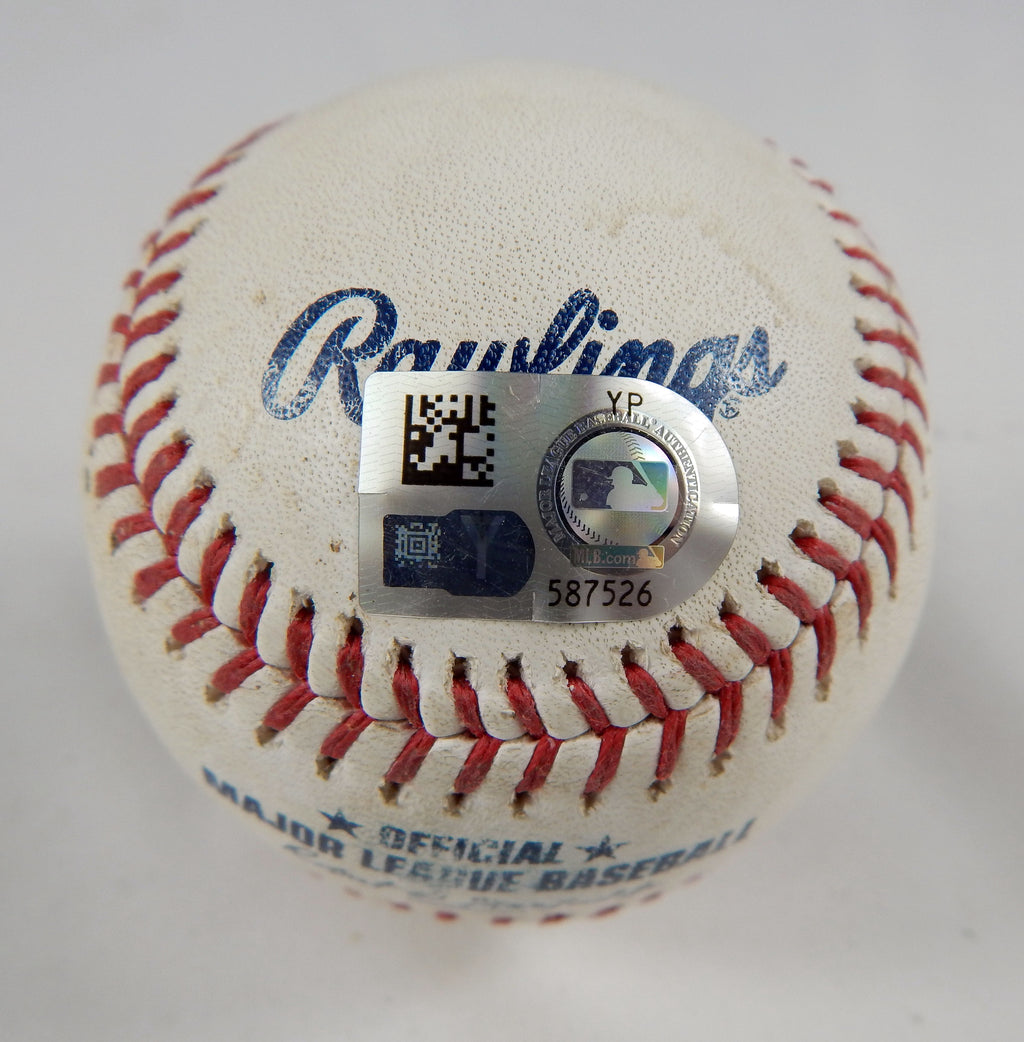 2023 Reds Nationals Game Used Baseball Jordan Weems Tyler Stephenson StrikeOut Pic2